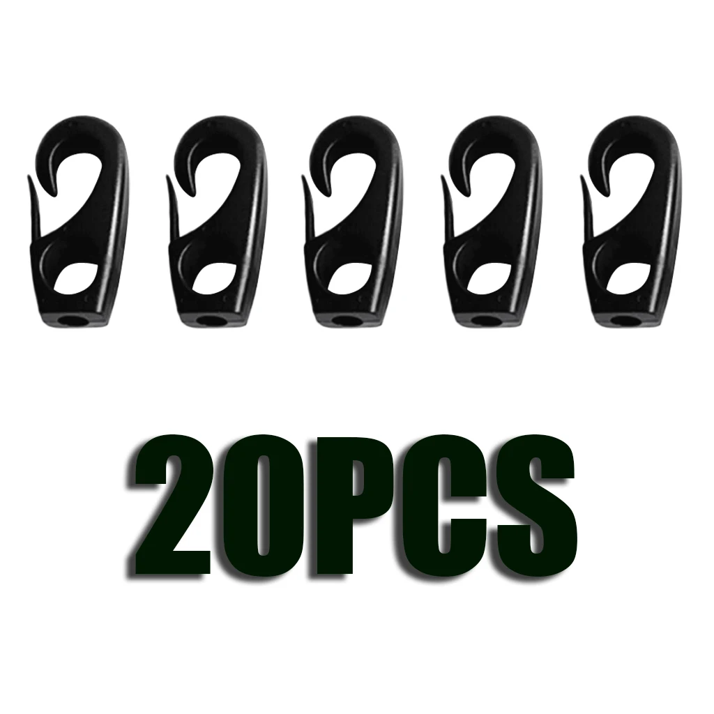 20xShock Cord Bungee Hooks Clip For 7mm Rope Kayak Canoe Fixing Accessories