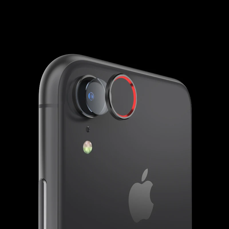Black Red and Glass Чехол для iPhone XR чехол Защита для экрана камеры для iPhone 11 Pro Max X R XS 11Pro 15D закаленное стекло Задняя крышка объектива металлическое кольцо Крышка - Цвет: Black Red and Glass