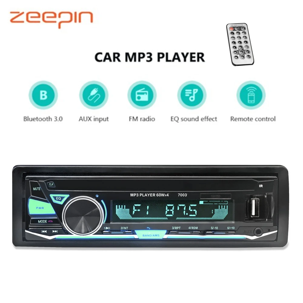 

Car MP3 Player Bluetooth3.0 Multimedia System 87.5 - 108.0MHz FM Radio USB Interface Backlit with Remote Controller