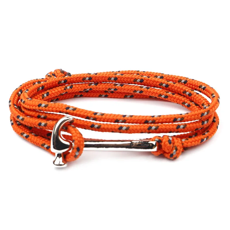 Модные мужские браслеты с молотком Очаровательная цепочка для выживания 3 мм