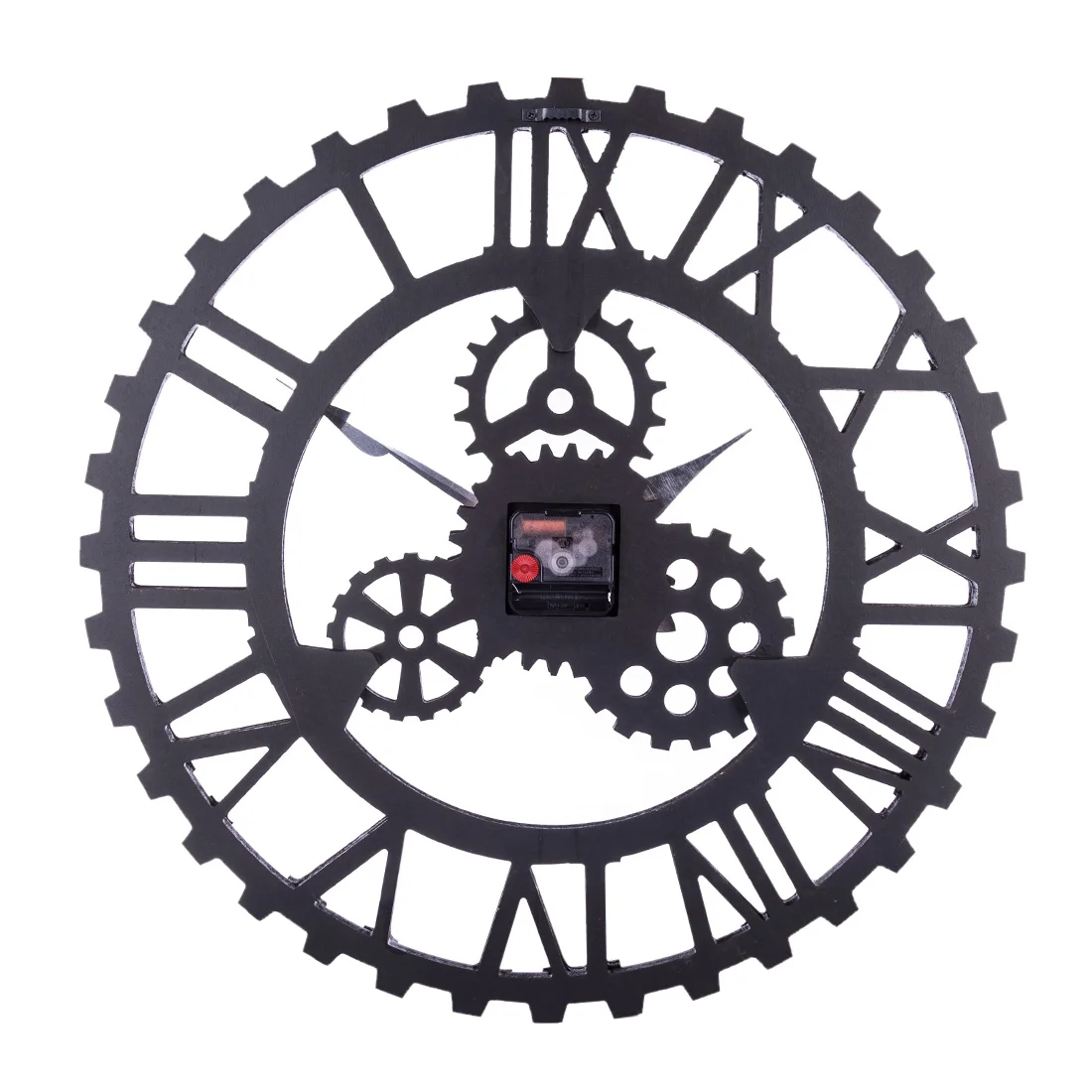 

50cm Retro Gear Number Hollow Clock Silent Wall Clock for Home Living Room Decor - Golden