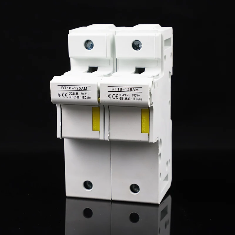 2P RT18-125AM AC 690V 125A DIN рейка 58 мм x 22 мм 1P 2P 3P 4P держатель предохранителя - Цвет: 2P