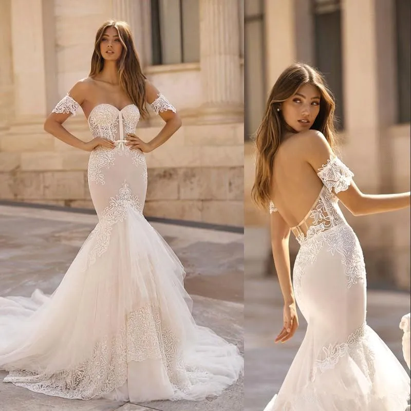 Vestido De Novia белое Тюлевое свадебное платье русалки Элегантное Атласное белое свадебное платье роскошное кружевное свадебное платье невесты большого размера