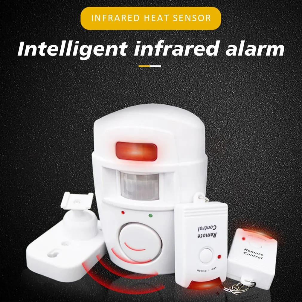 Wireless Remote Controlled Mini Alarm with IR Infrared Motion Sensor Detector & 105dB Loud Siren For Home Security Anti-Theft pir alarm infrared sensor alarm system home smart wireless home security anti theft motion detector alarm 105db siren