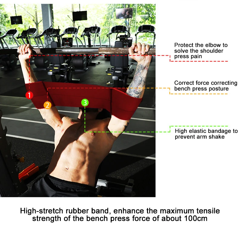 Bench Press Slingshot Powerlifting Strength Increase Nylon Band Elbow Sleeves Weightlifting Fitness Exercise Elbow Support Band