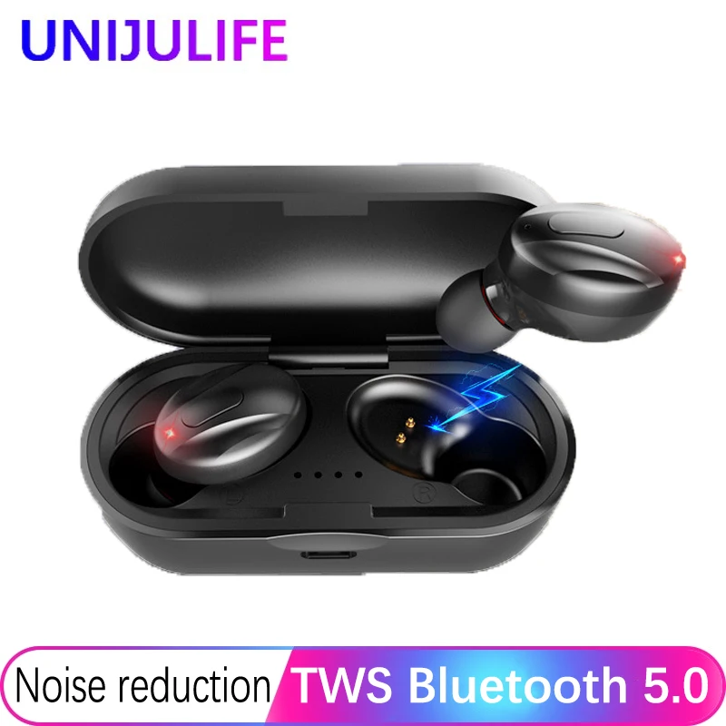 

TWS Bluetooth Headphones 5.0 True Wireless Earbuds IPX5 Waterproof Sports Earpiece 3D Stereo Sound Earphones with Charging Box