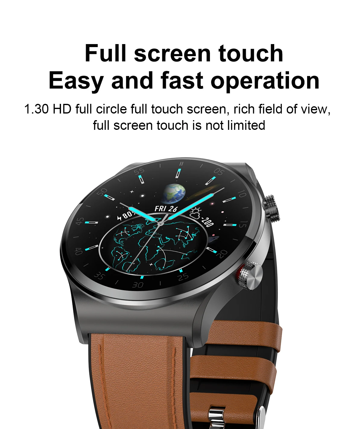Smart Watch Men 1.28 inch Full Touch Screen IP68 Waterproof Bluetooth 5.0 Sport Fitness Tracker Smartwatch For Samsung /iOS iPhone 7 H69db1175661548bfb609527eedeac119m