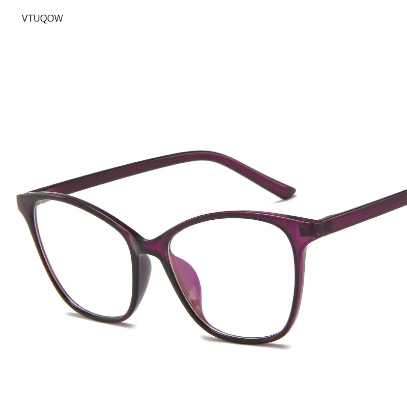 Роскошный анти-синий светильник, женские очки, оправа, черная оправа для очков, Ретро стиль, кошачий глаз, прозрачные очки, оптическая оправа для очков - Цвет оправы: Purple