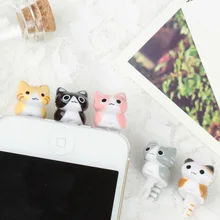 Пылезащитная Заглушка с изображением кота из мультфильма аниме 3,5 мм Универсальная заглушка для защиты мобильного телефона от пыли Iphone милые наушники Kawaii разъем для Xiaomi huawei