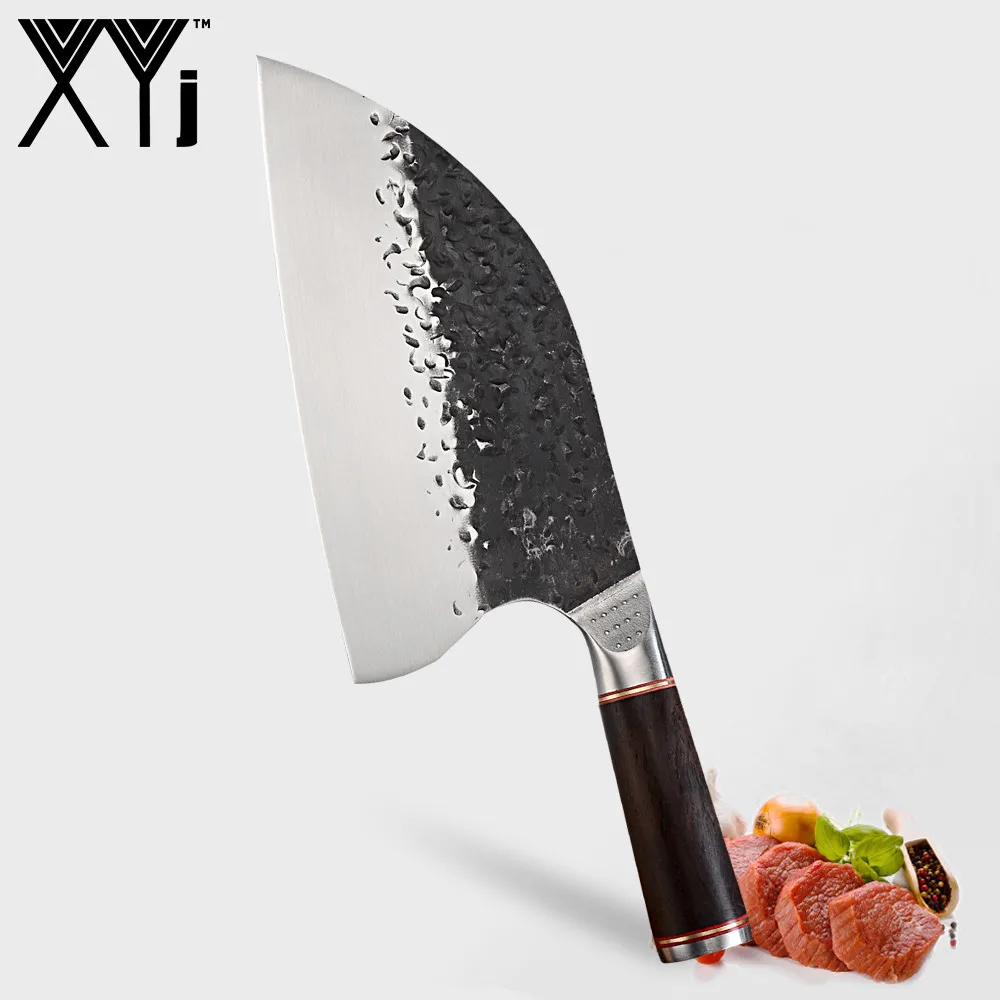 Кованый нож мясника ручной работы кухонный Кливер для кемпинга и охоты широкое