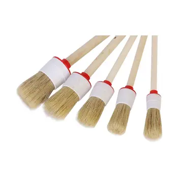 

Nice Dropshipping 5/6Pcs Car Brush Soft Bristle Wood Handle Auto Care for Interior Dashboard Rims Wheel Air-Conditioning New HOT