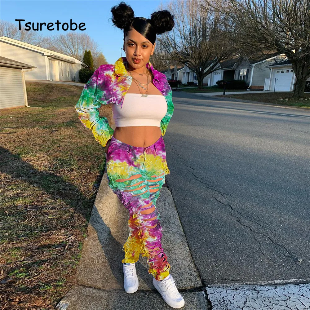 Tsuretobe Tie Dye 2 Piece Set Women 