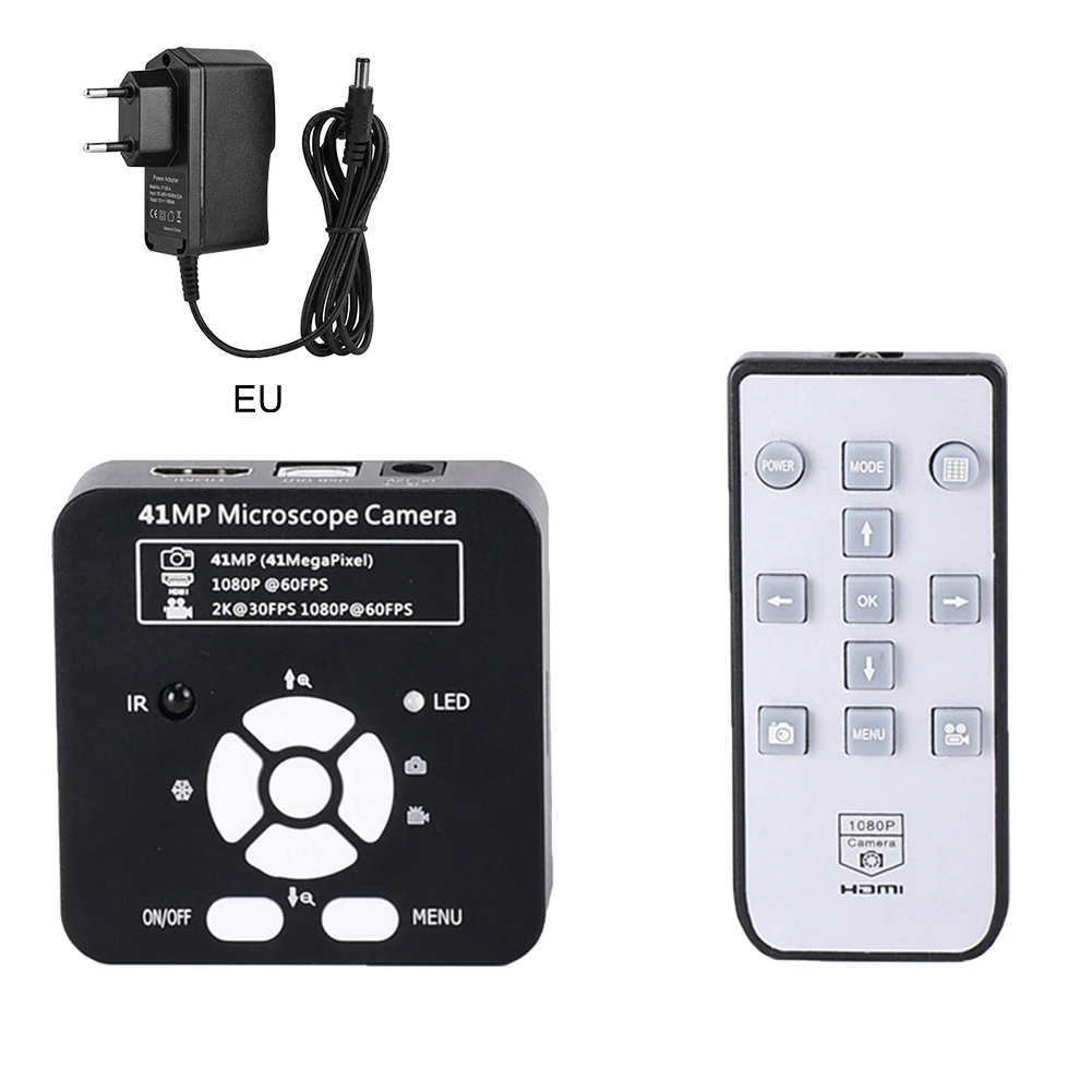 EU Plug 41MP микроскоп камера 1080P HDMI USB промышленный цифровой фотоаппарат для промышленности мобильный телефон ремонт с дистанционным управлением ALI88 - Цвет: EU Plug
