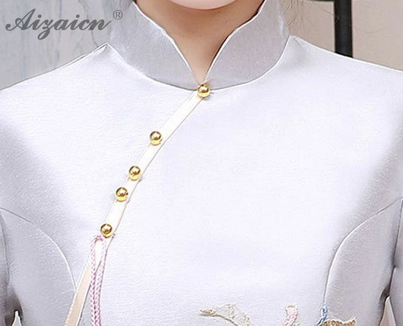 Оригинальное винтажное платье подружки невесты Qi Pao, женское китайское традиционное платье, Cheongsam, серое длинное платье, Qipao, акция
