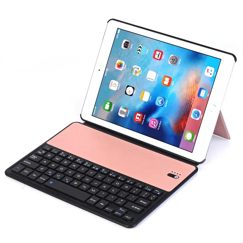 

Lightweight Bluetooth Keyboard Case Mini Aluminum Alloy Keyboard Case for iPad 9.7 inch/Pro 9.7 inch/Air2/Air Rose gold