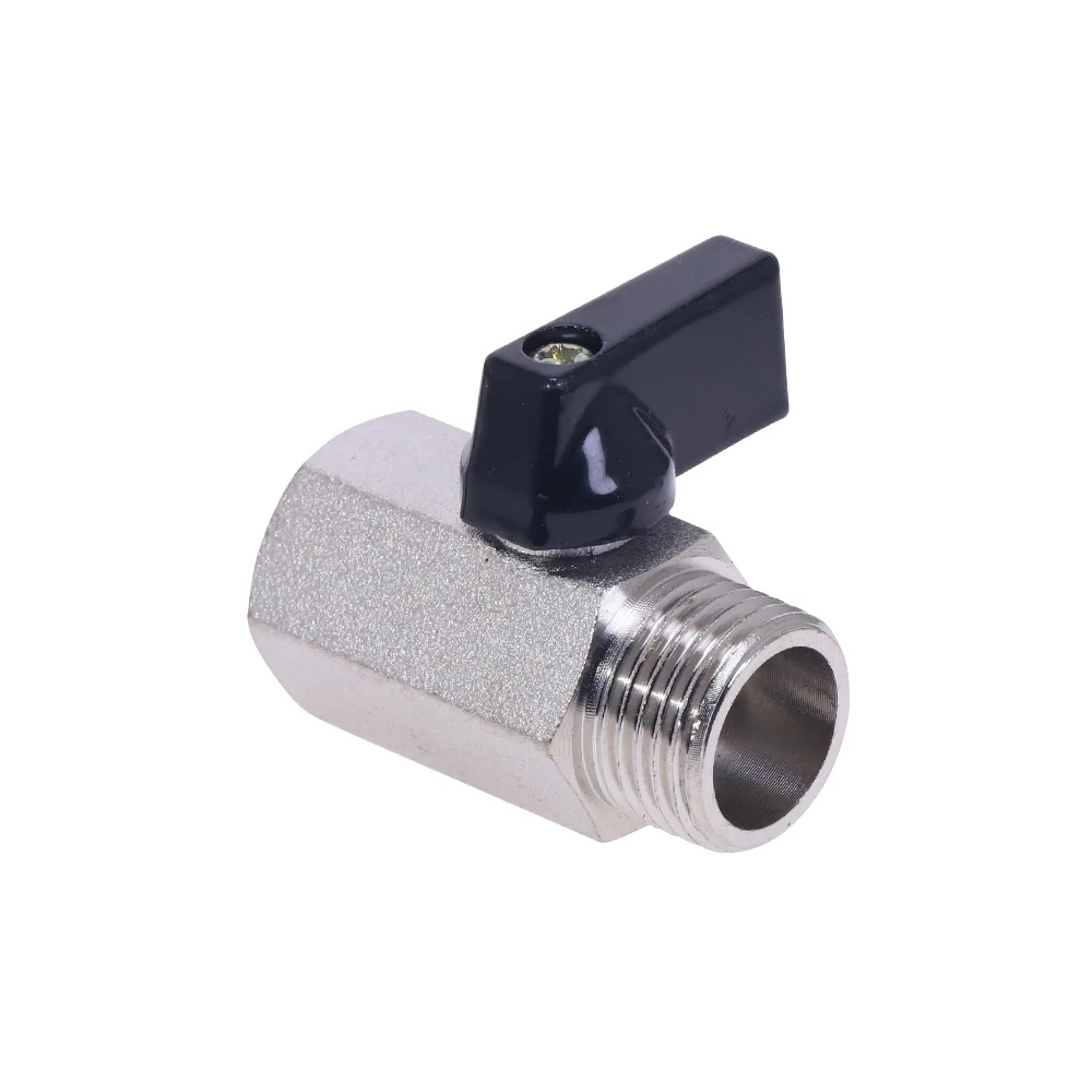 brass ball valve quick connector fitting 4 6 8 10 12mm air compressor water gas oil shut valve male to female hand push valve 1pc Mini Brass Ball Valve 1/2, 1/4, 1/8 BSP Male To Female Air Compressor Valves
