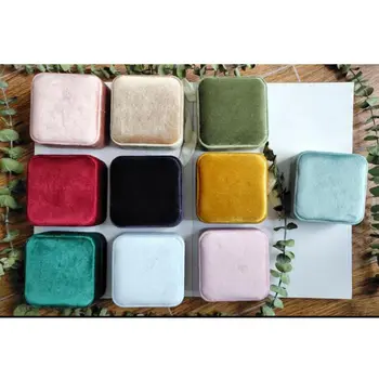 

Velvet Ring Box Square Jewelry Box Valentine's Day Ring Box With Detachable Lid N0HE
