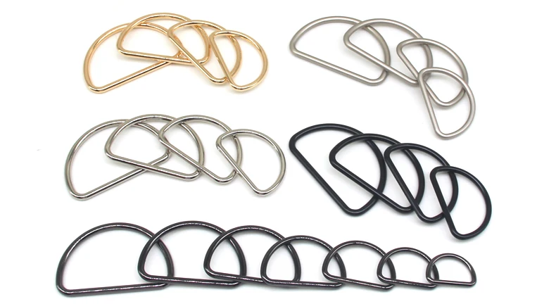 10pcs/lot half-rings Multi-Purpose Alloy Round D ring Handmade DIY Accessories for Luggage Belt Dog Leashes Handbag Shoes