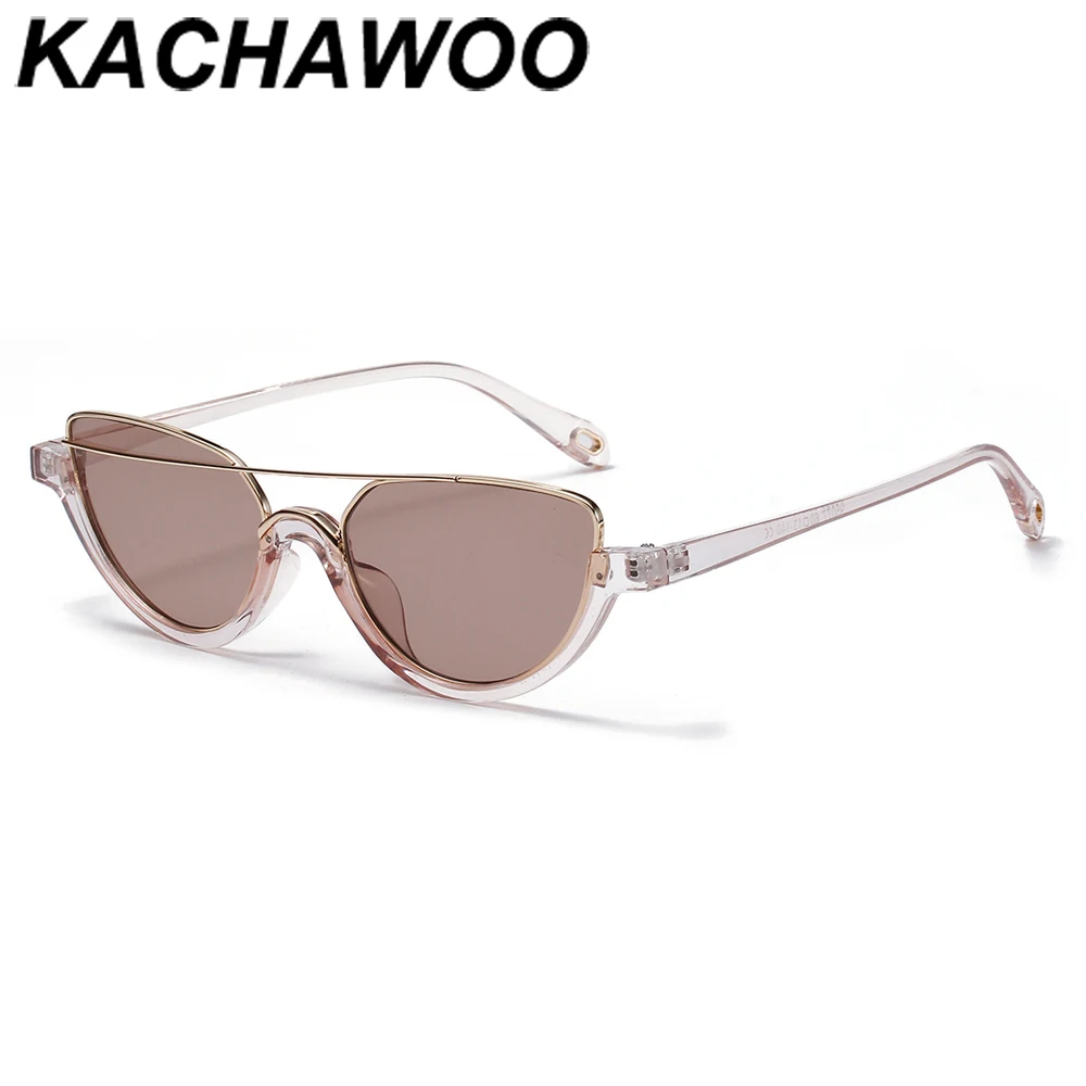 Kachawoo модные солнцезащитные очки для женщин половина металла кошачий глаз Ретро