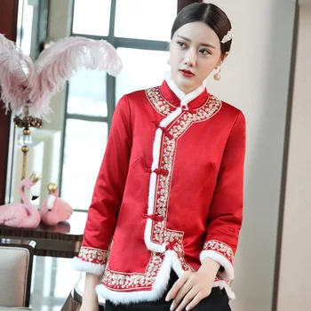 

2020 Chinese new year winter cotton pad embroidery thick jackets