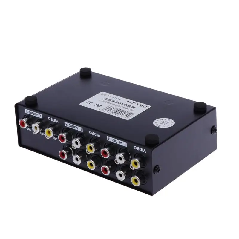 MT 431AV 4 полосный Переключатель AV RCA переключатель в 1 композитный видео L/R аудио