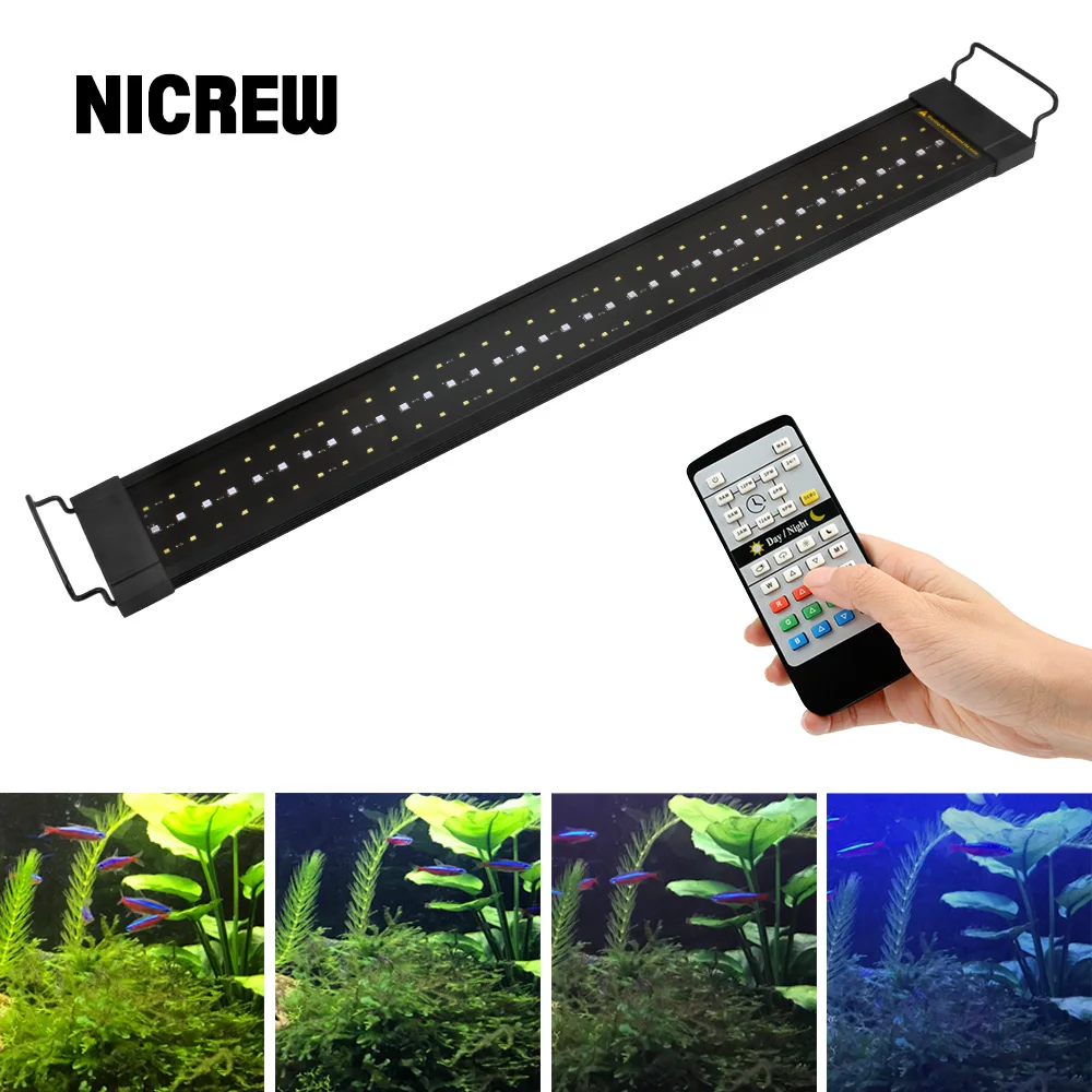 Online NICREW 76 96cm acuario iluminación LED 24 7 horas automatizado con controlador de luz de tanque de peces para acuario 110 V 240 V