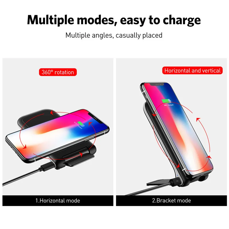 10 Вт Быстрое беспроводное зарядное устройство для iphone samsung S10 S9 Plus QI QC 3,0 беспроводное быстрое зарядное устройство для mi note 10 pro настольная подставка и планшет