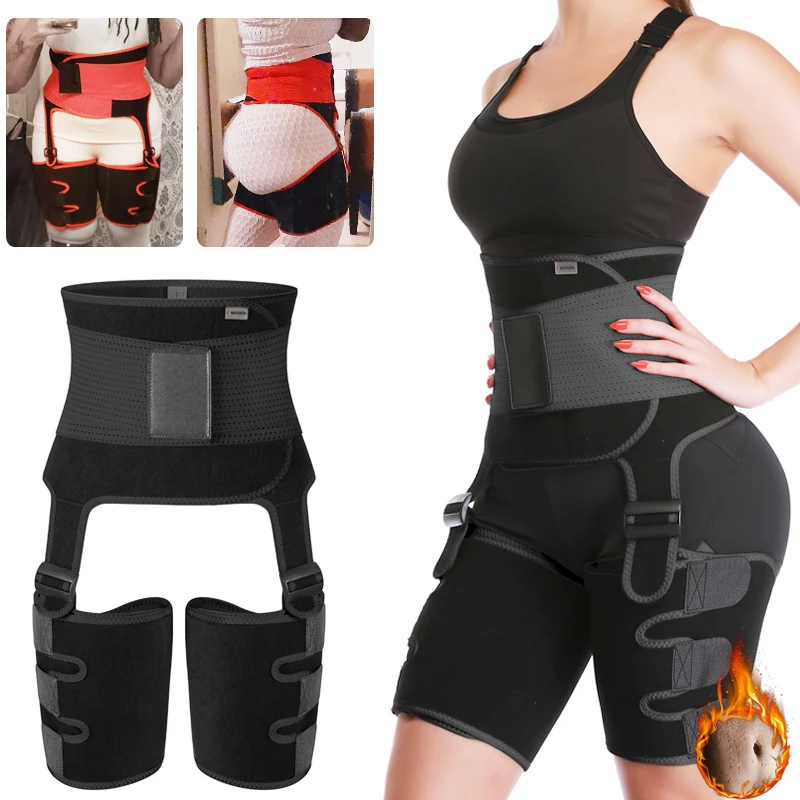 

3 in 1 Waist Trainer Body Shaper Thigh Trimmer Belt Butt Lifter Women Slimming Sheath Booty Enhancer Abdomen Neoprene Shapewear