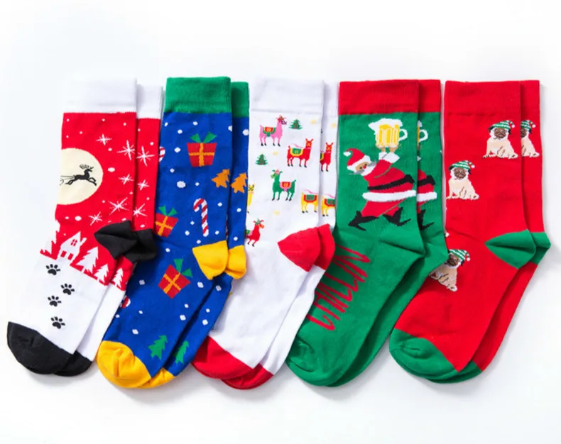 Новинка года; рождественские Забавные милые зимние подарки в стиле Харадзюку; женские теплые белые хлопковые носки с героями мультфильмов; Kawaii Calcetines Mujer с принтом