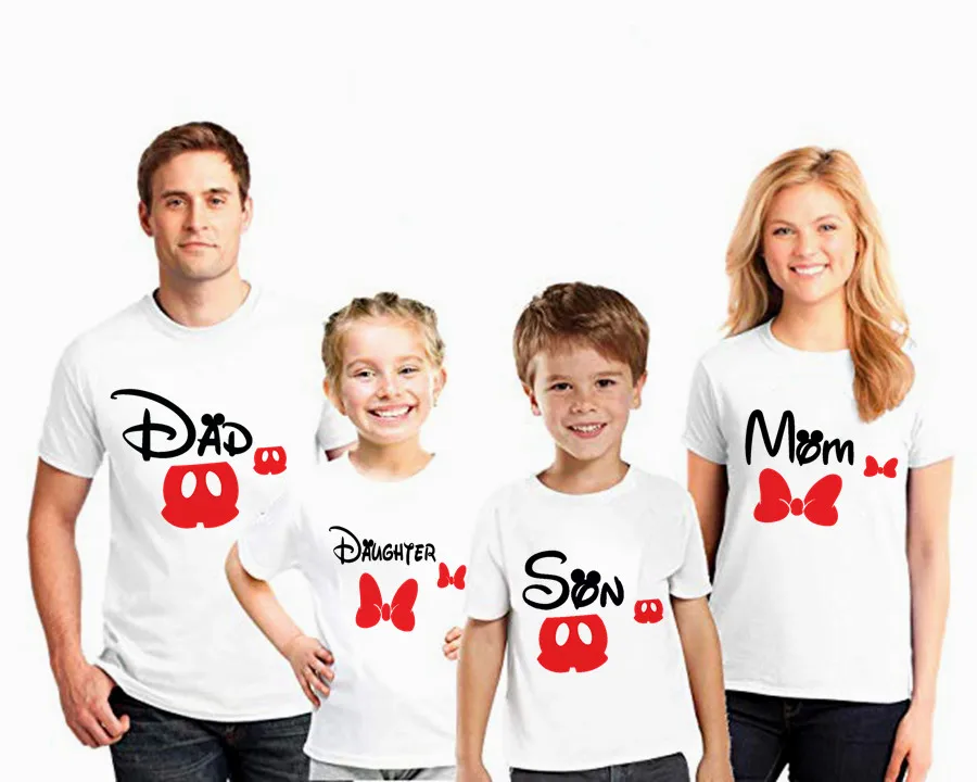Костюмов с Микки Маусом одежда для всей семьи футболка надписью Mommy and Me состоящий