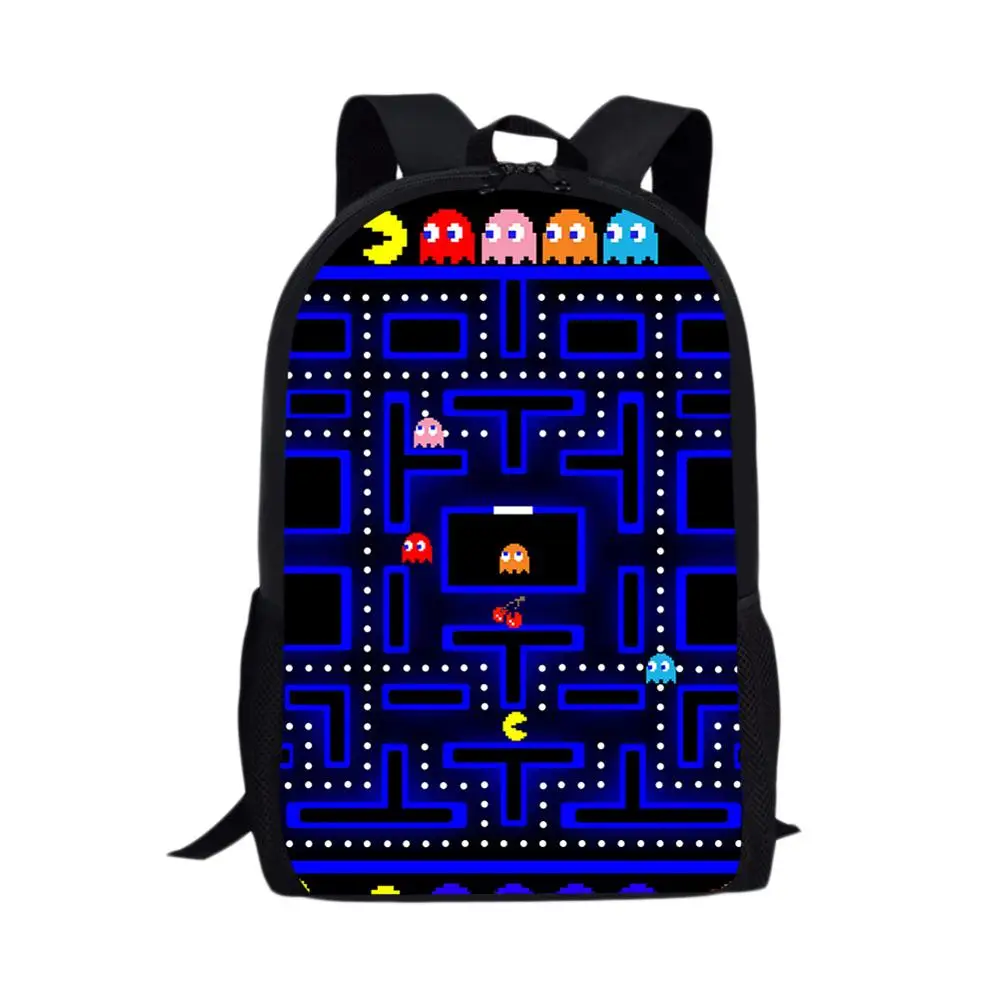 WHEREISART Mochila модный мультяшный студенческий рюкзак Pacman Ретро игровая сумка для девочек Дорожная сумка для подростков мальчиков школьная сумка большая