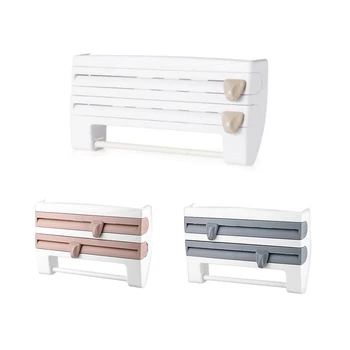 

Kitchen Cling Film Cutting Holder Sauce Bottle Tin Foil Paper Storage Rack Paper Towel Holder Kitchen Organizer