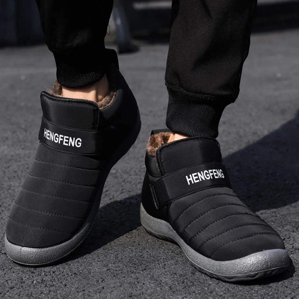 

Men's Snow Boots Versatile Resistant Waterproof platform Ankle Short Bootie Non-Slip Slip-on Footwear Keep Warm winter boots