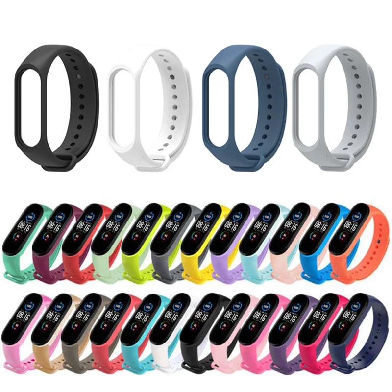 Strap For Mi Band 5 Silicone Replacement Band Wristband Color Bracelet
