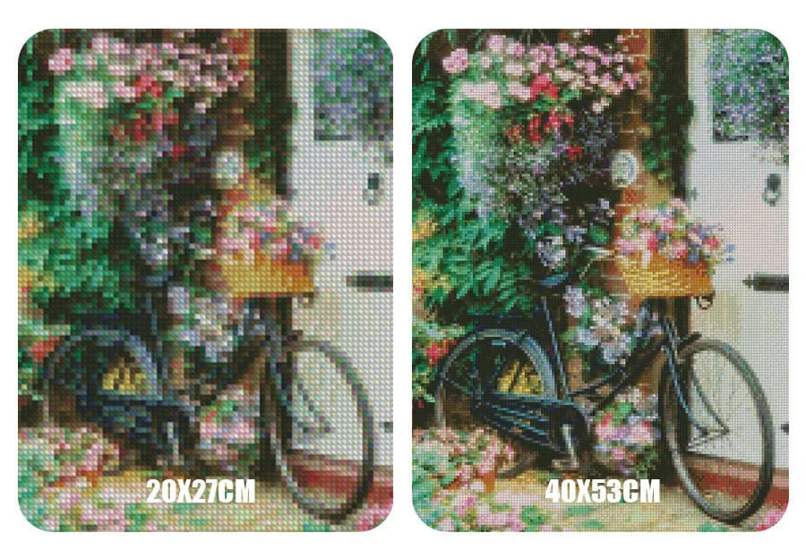 Fuyun 5D алмазная картина полная дрель цветок и велосипед Алмазная вышивка распродажа круглая Стразы Алмазная вышивка пейзаж