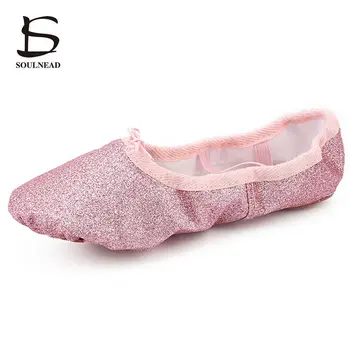 

Children Girls Ballet Dance Shoes Gold Pink Dancing Shoes For Kids Women Soft Flat Comfortable Fitness Practice Ballet Slippers