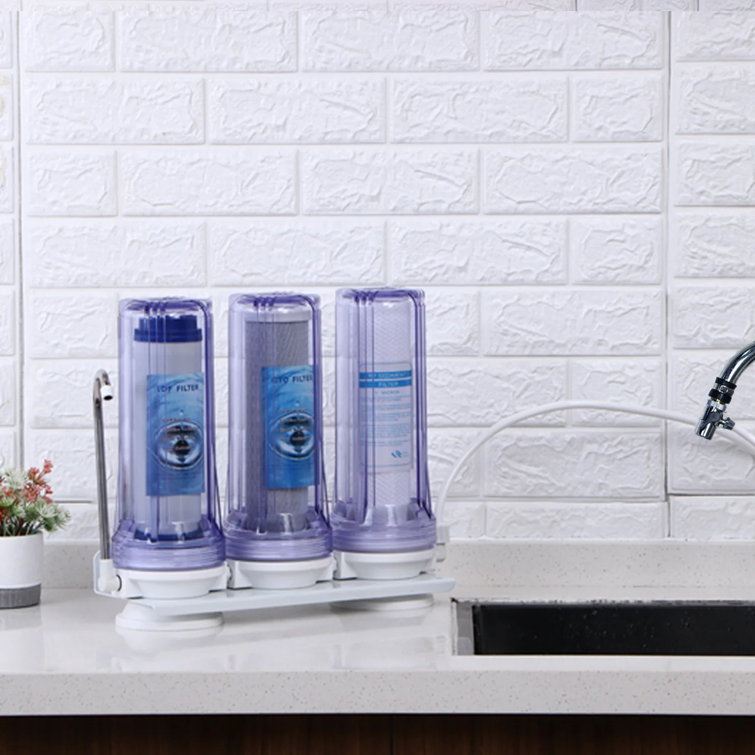 3 Stage Water Filter System PreFilter Water Purifier For Kitchen DIY