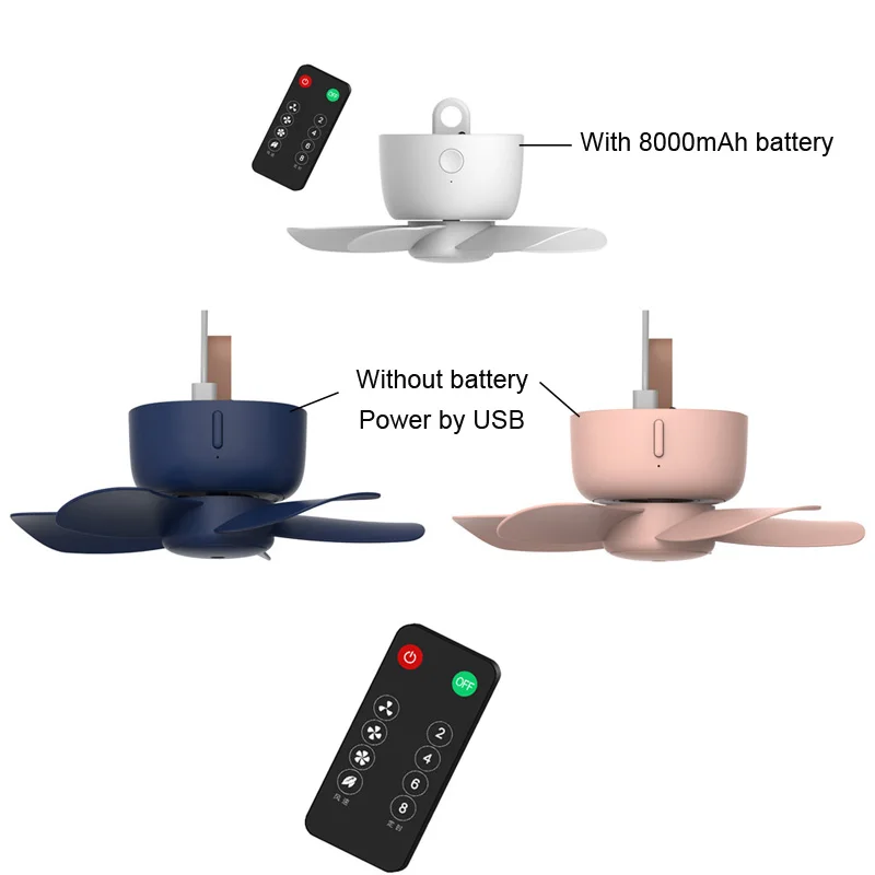 Потолочный вентилятор с дистанционным управлением питанием от USB кулер 4