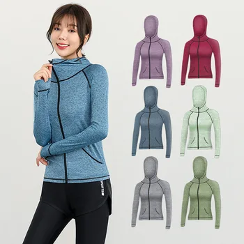 

Spring Autumn Women Sport Jacket Hoodie Zipper Sportswear Running Coats Gym Breathable Fitness Workout Jackets