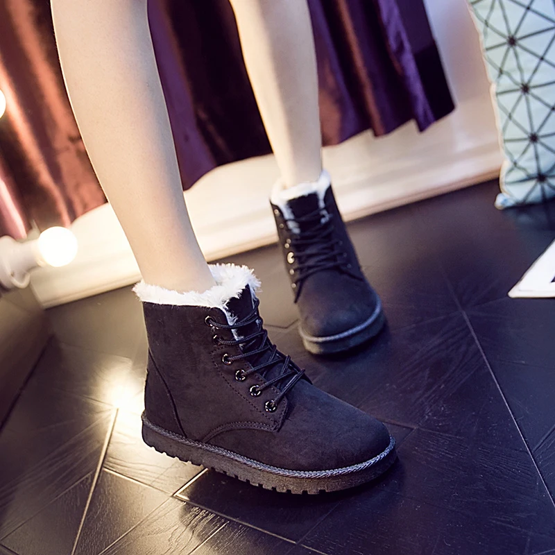 

Fashion Warm Snow Boots 2018 Winter Boots New Arrival Women High Top Ankle Booties Women Casual Shoes Fur Plush Sneakers Woman