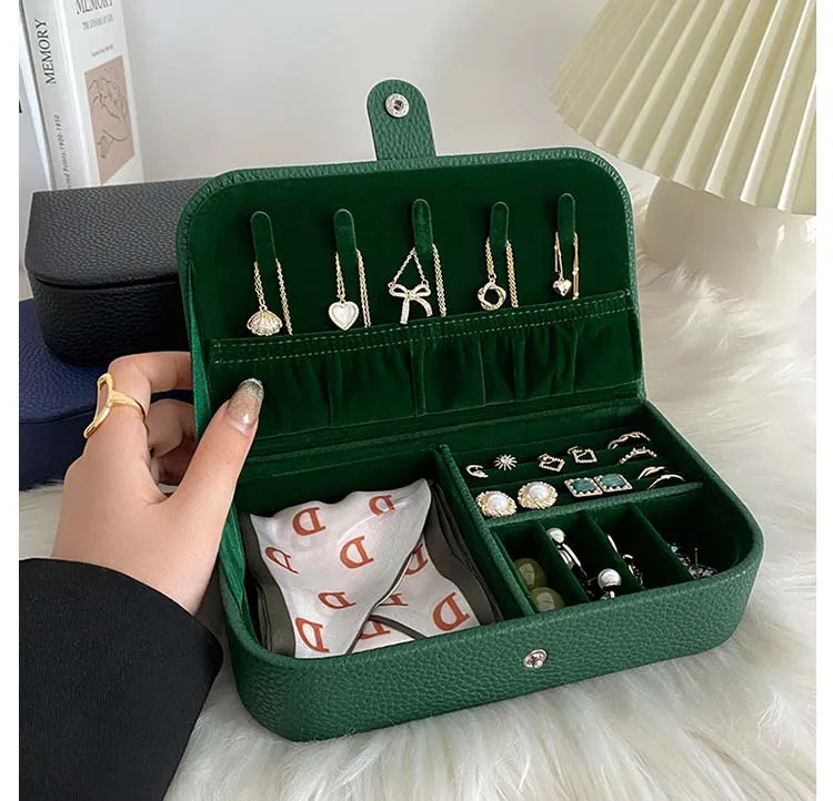 Travel Jewelry Organizer 💼 PU Leather Box – Portable Jewelry Storage Case for Earrings,... - SKU TJO01541 - UGI Packa...