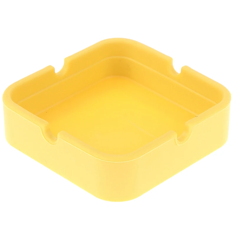 yellow Аксессуары для курения, силиконовая пепельница, высокое качество, Квадратная Пепельница, пепельница из силиконовой резины, стойка, цветная силиконовая пепельница - Цвет: yellow