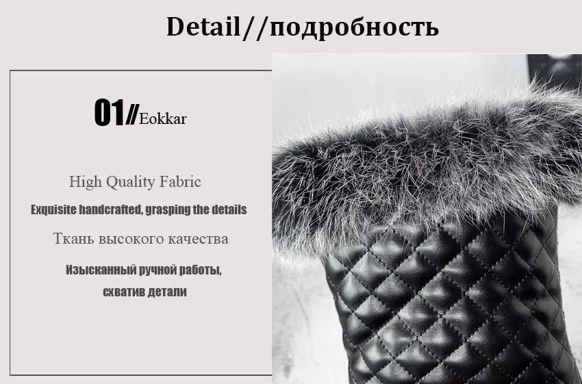 Eokkar/ зимние сапоги размера плюс 45 Женские теплые меховые сапоги на танкетке розовые ботильоны зимняя обувь на платформе черного цвета размеры 34-45