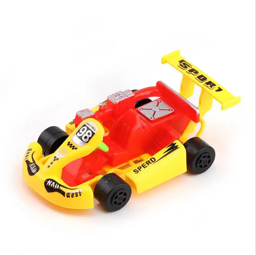 Мультяшные игрушки милые пластиковые машины для картинга детей колеса мини