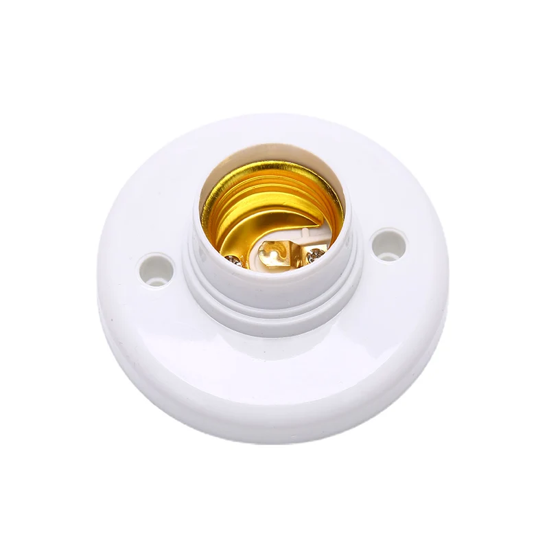 6pcs/lot E27 Screw Cap Socket White Ceiling Light Lamp Bulb Fixing Base Stand Light Bulb Holder Household Round Lamp Base