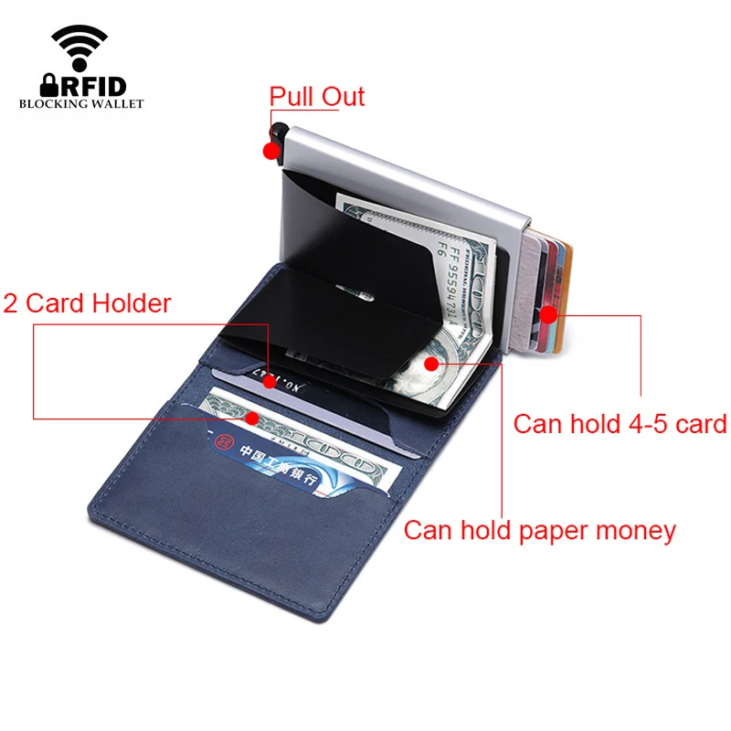 DIENQI rfid держатель для кредитных карт из натуральной кожи мужской тонкий мини
