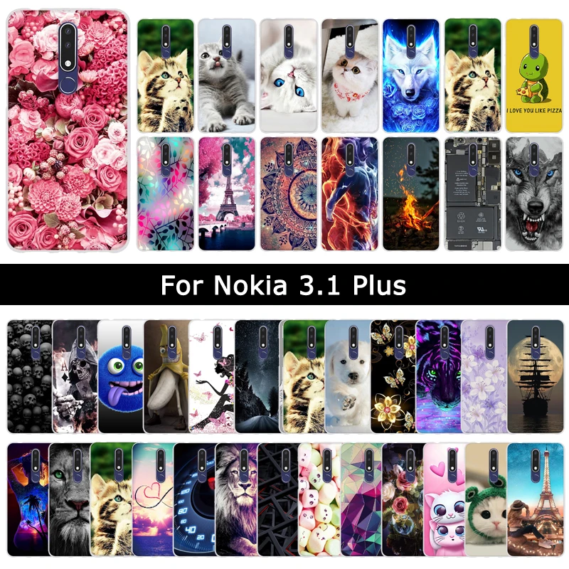 

Luxury Soft Silicone TPU Case For Nokia 3.1 Plus Floral Patterned Cover For Nokia 3.1Plus Protective Cases Phone Shells Fundas