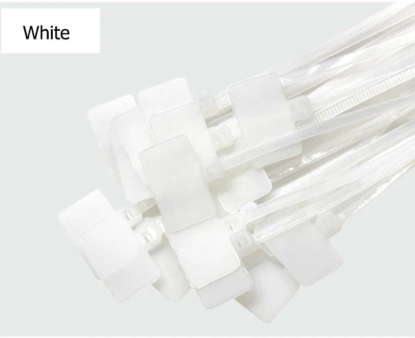 250PCS White 250 шт. Easy mark 4*150 мм нейлоновые кабельные стяжки бирки пластиковые петли бирки маркеры Кабельные бирки самофиксирующиеся стяжки на молнии - Цвет: 250PCS White