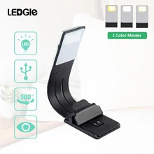 LEDGLE USB перезаряжаемая лампа для чтения, компактный настольный светильник, гибкий мини светодиодный светильник с зажимом, Настольный светильник-вспышка для Kindle и книг