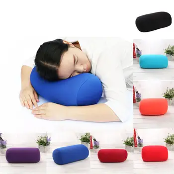 

1pc Six Different Solid Color 31X17cm Round Cervical Pillow Roll Memory Foam Bolster Neck Lumbar Support